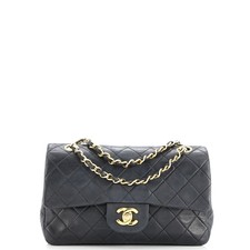 Chanel Vintage Classic Double Flap Bag Quilted Lambskin Small