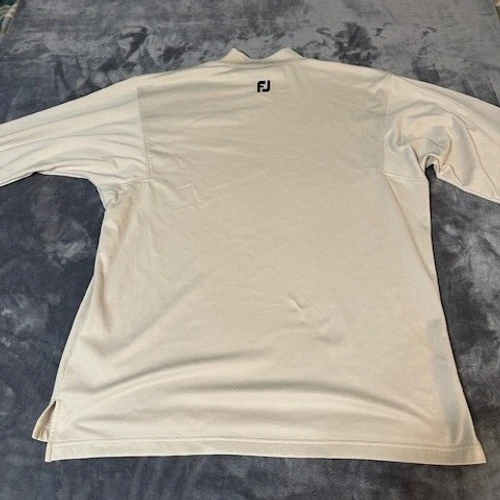 Мужской пуловер FootJoy XL бежевый с ложным вырезом длинным рукавом для гольфа с логотипом FJ - Изображение 4 из 4