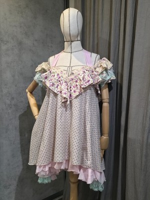 Natasha Zinko Designer Dress  EU 38 UK 10 US 6 Floral Ruffle Lace Halter Neck