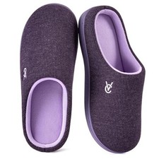 Women's Two-Tone Slippers Soft Comfy Knit Memory Foam Non 9-10 Evening Lilac