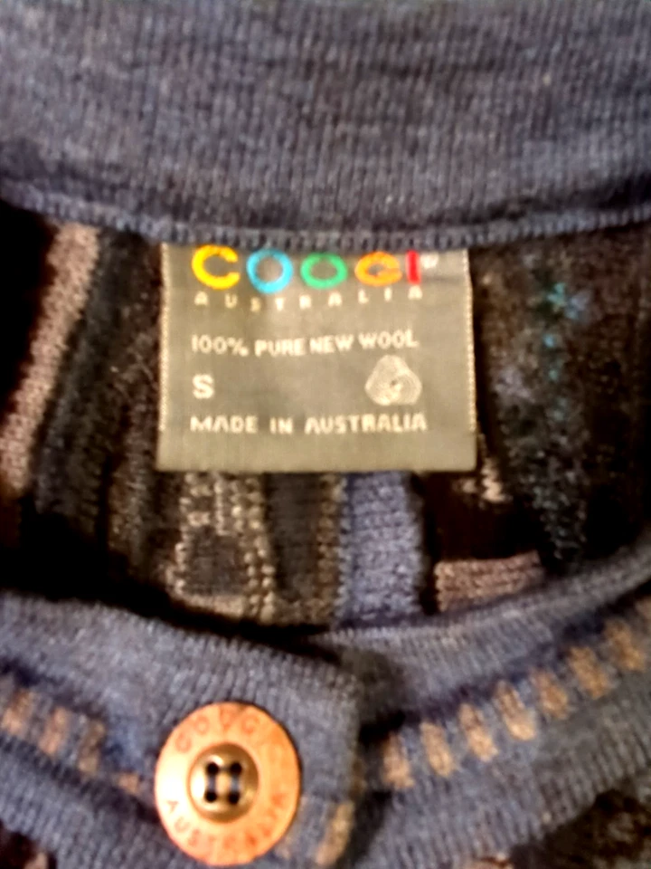 Cárdigan Tejido Lana Pura Coogi Años 90 De Colección Azul Gris M LEER Foto 2 de 4