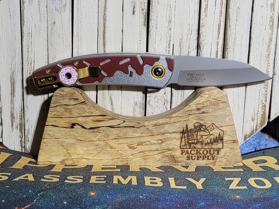 Wartech巧克力甜甜圈弹簧辅助开口袋刀带口袋夹 — 第 3/4 张图片