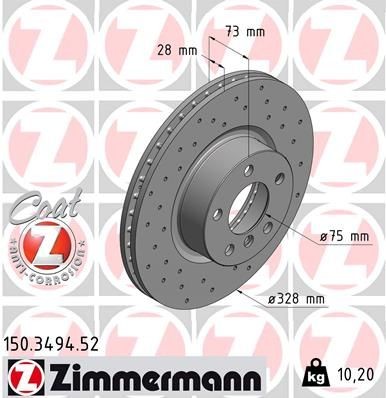 ZIMMERMANN Bremsscheibe 150.3494.52 für BMW