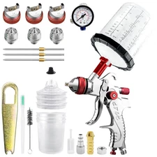 H2008 Hvlp Spray Gun Kit w/ 1.4/1.7/2.0/MM Nozzle, Car Paint Spray Gun, Wall Rep