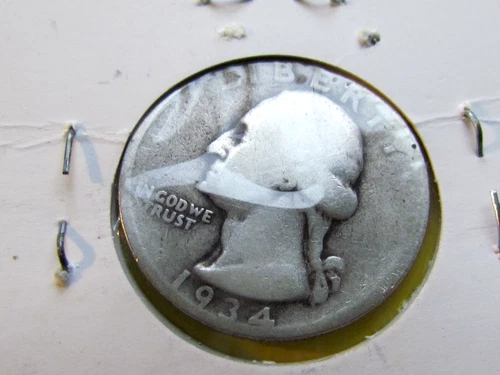 1934 D Washington Quarter - 90% Silver - Condition Good