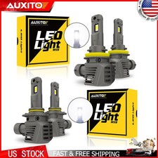 2Pairs Auxito H11 9005 LED Headlights High Low Beam Bulbs 240W 6500K White Combo