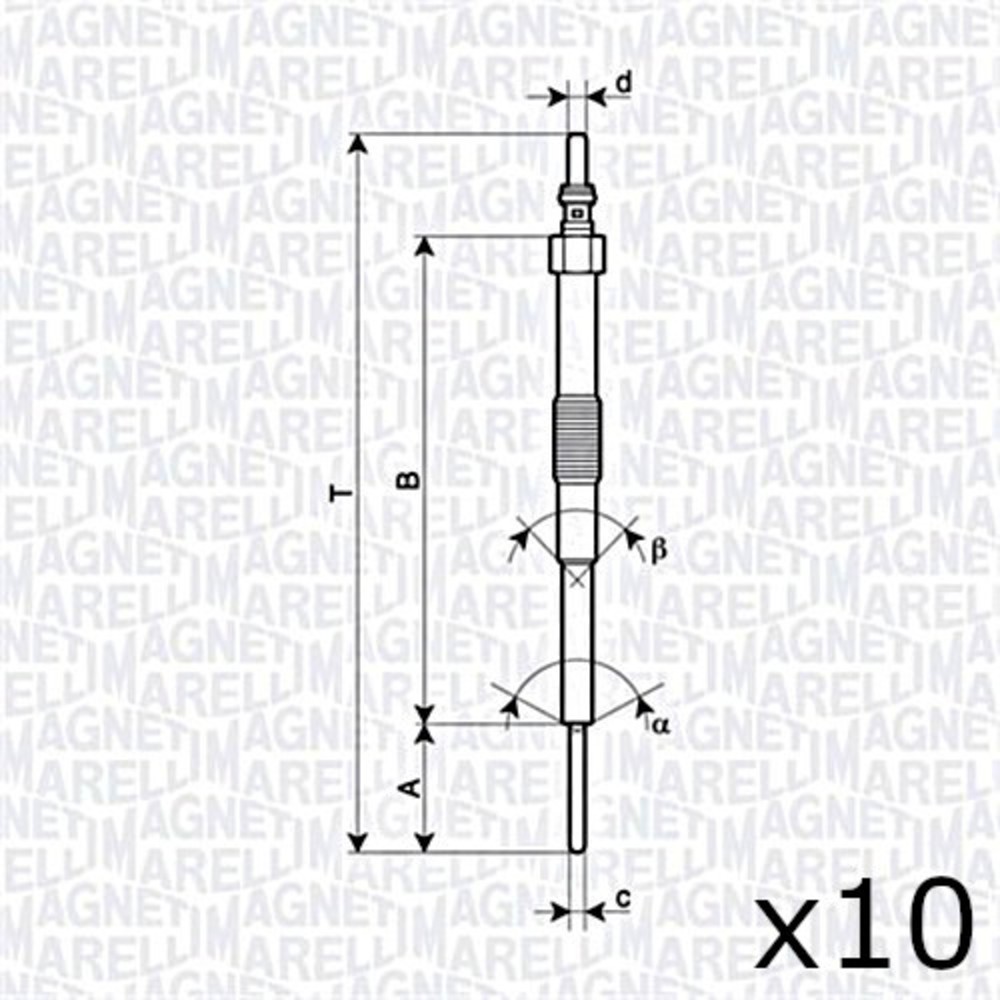 MAGNETI MARELLI Glow Plug X10 Pcs For SUBARU Forester Impreza Legacy 22439AA000