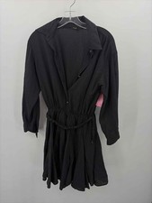 Pre-Owned Maje Black Size 36 Stripe Shift Knee Length Long Sleeve Dress