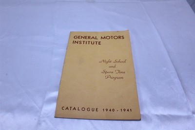 Vintage 1940-41 G.M. Institute Night School and Spare Time Program Catalogue