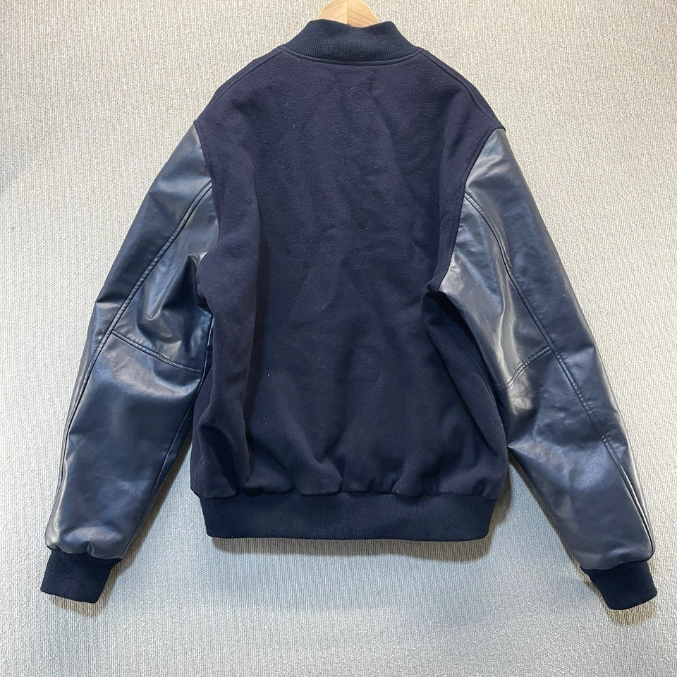 De Colección Años 90 Omni Deportes Letterman Chaqueta Universitaria Bombardero Lana Cuero Bordado Foto 2 de 4