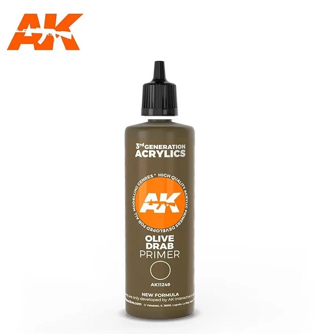 AK Interactive AK11249 - Olive Drab Primer 3G 100Ml - New
