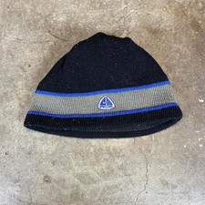 Nike ACG Beanie Hat Black Blue Grey Striped Logo Winter Cold Weather