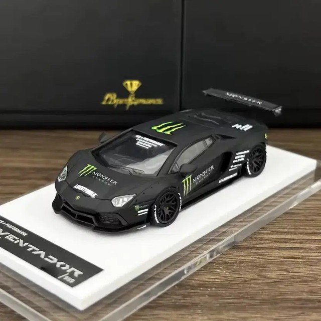 1:64 Lamborghini Aventador LBWK Resin Model Monster Energy