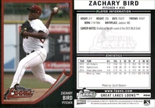 Zachary Bird 2014 Choice Great Lakes Loons #04 RC Card FREE SHIP *AutographDen*