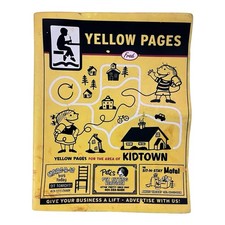 Novelty Miniature Yellow Pages Phone Directory Kids Booster Seat Vintage