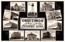 1908 Multiview Greetings fr Cambridge Minnesota MN RPPC Photo Postcard COPY