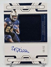 2022 National Treasures Collegiate D'VONTE PRICE Silhouettes Signatures Auto /99