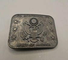 VTG BELT BUCKLE - 1776 1976 BICENTENNIAL SPIRIT OF AMERICA