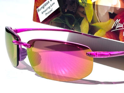 【pink hawaii】 Maui Jim HOOKIPA Translucent Pink POLARIZED Sunrise Pink Lens