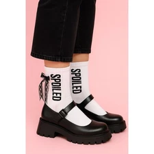 Spoiled Child NEW White Knit Socks ONE SIZE | SAME DAY SHIP or NEXT DAY 