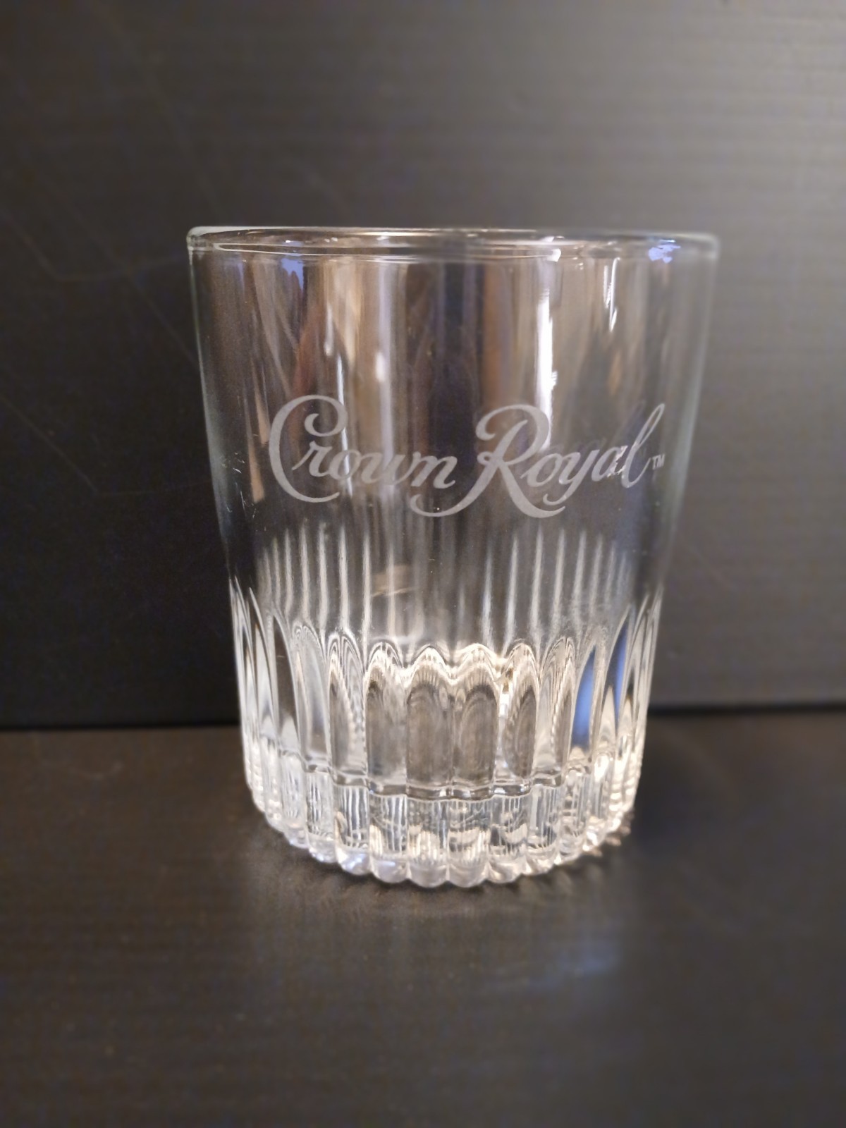 1 Vintage Crown Royal Whisky Clear Glass-Etched Logo Est. 1939 INL#456-image