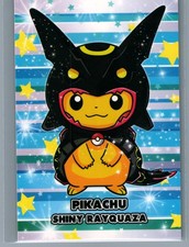 merry Christmas Pokemon Poncho Pikachu Shiny Rayquaza Cracked Ice Holo