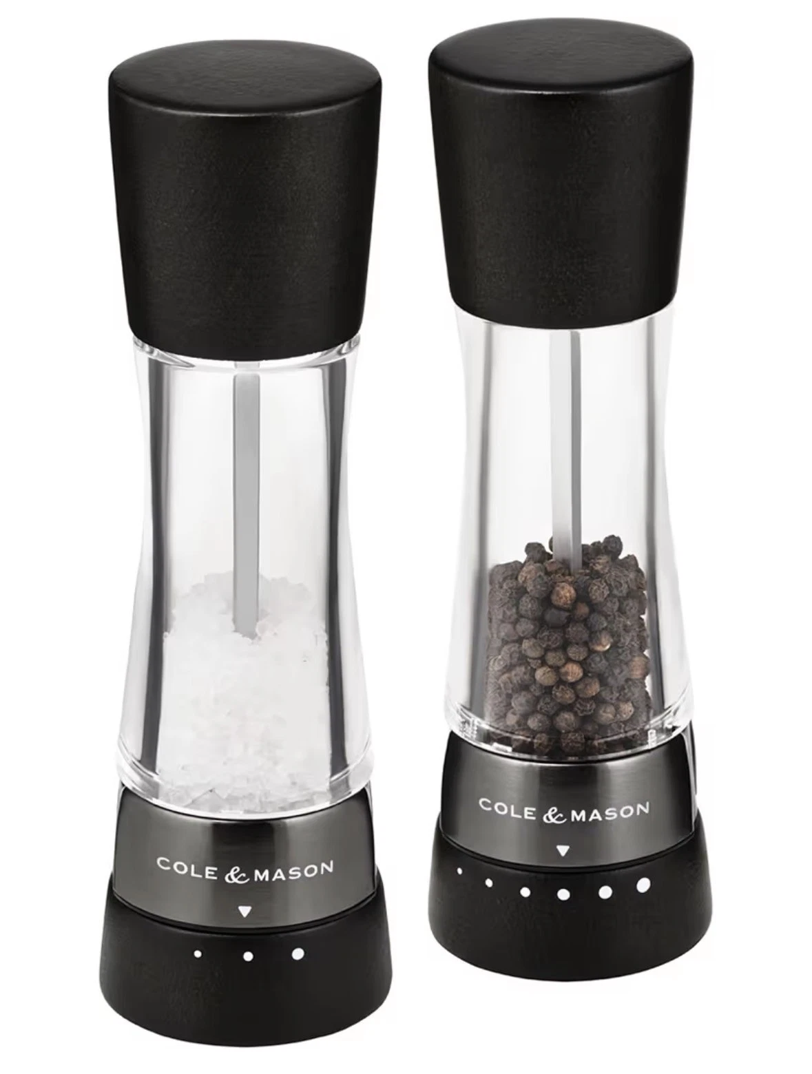 Cole & Mason Derwent BlackWood Salt Pepper Mill Gourmet Precision Adjustable Set