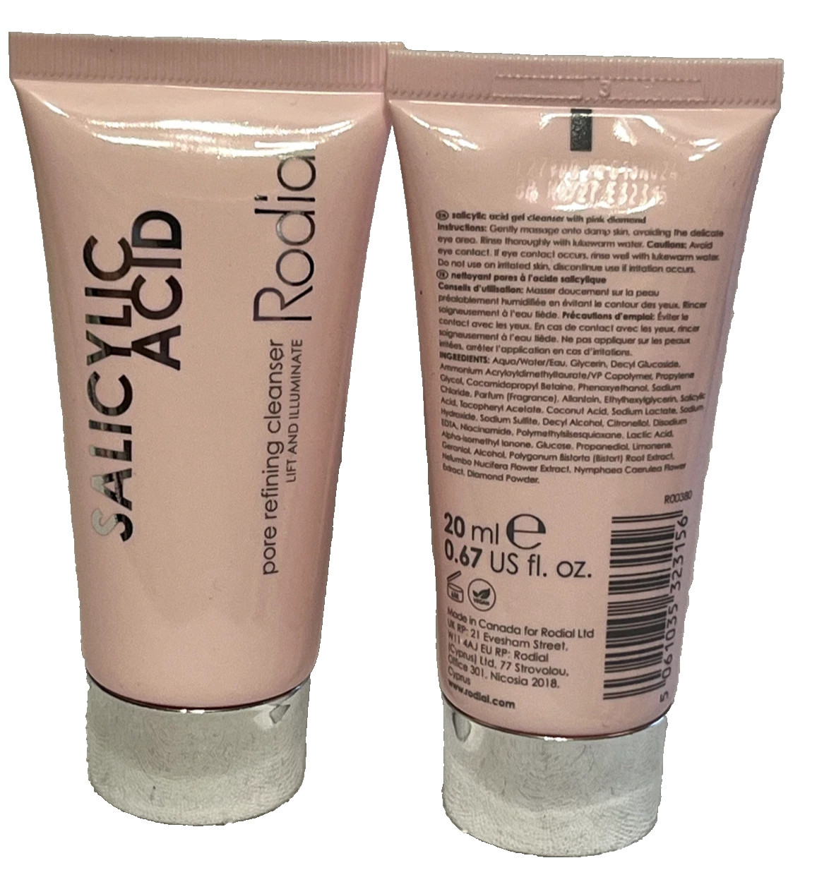 RODIAL Salicylic Acid Pore Refining Cleanser Lift & Luminate 20ml Travel Tube