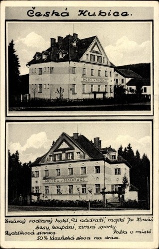 Ak Česká Kubice Böhmisch Kubitzen Region Pilsen, Nadrazi-Hotel - 4105999