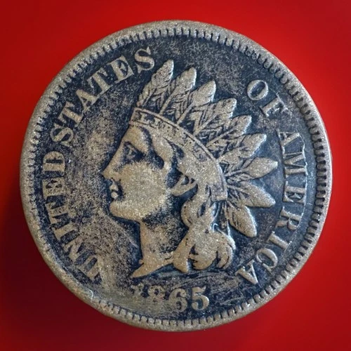 1865 Indian Head Cent Fancy 5 Choice VF Beautiful Original Scarce 209