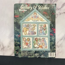 Bucilla Gallery of Stitches Peace on Earth Counted Cross Stitch Hutch 33379 READ