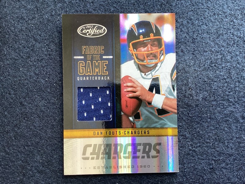 2012 Panini America Dan Fouts Fabric of The Game Worn Material #179/199