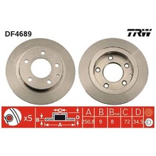 2x Bremsscheibe hinten für Mazda 323 F BA | 222887