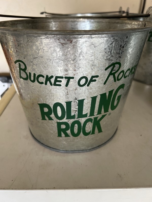 Rolling Rock Beer Metal Buckets