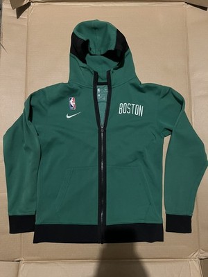 NIKE Youth Green/Black Boston Celtics Showtime Full-Zip Hooded Sweater SZ L