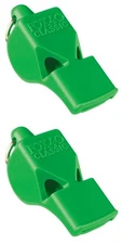 Fox 40 Classic Safety 3-Chamber Pealess Whistle, Neon Green (2-Pack)