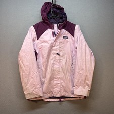 Patagonia Jacket Girls L 12 Pink Colorblock Hooded Waterproof Shell Ski Snow