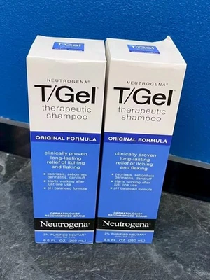 2pcs 250ml Neutrogena T/Gel Therapeutic Shampoo New In Box - Image 1 of 2