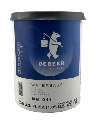DEBEER Refinish WATERBASE  MM 911 / Deep Black 1 LITER - FREE SHIPPING