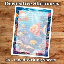 25 Sheets Decorative Paper Letter Writing Paper Color Stationery - Sea Life 014