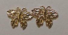 New 14k Yellow Gold Butterfly earrings