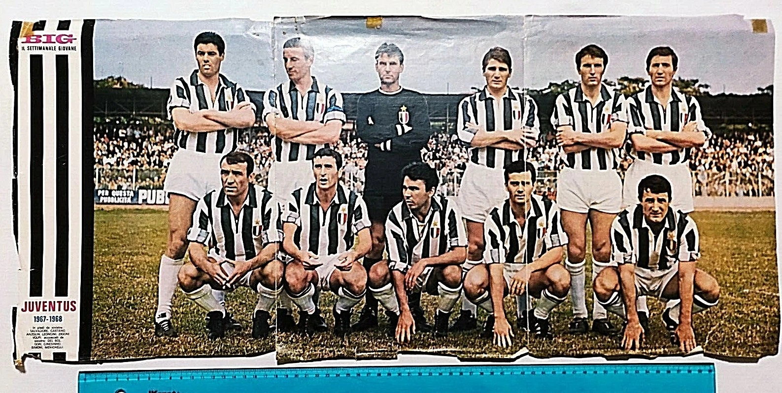 POSTER JUVENTUS 1967-1968 67-68 CINESINHO MENICHELLI BIG IL SETTIMANALE GIOVANE - Picture 1 of 2