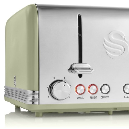 Swan ST19020GN - Retro 4-Slice Toaster Green - Picture 5 of 6