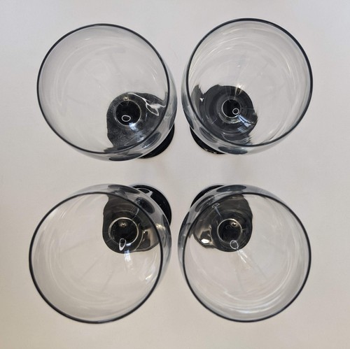 Set of 8 Cristal D’Arques Durand Glasses 4 Wine 4 Water France Domino Black - Picture 12 of 16