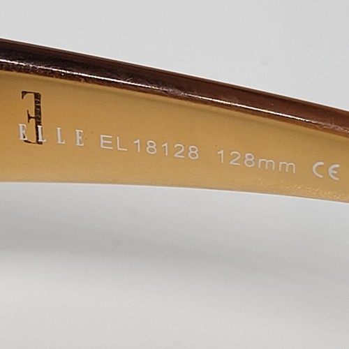 Occhiali da sole vintage Elle marrone e oro con custodia rigida bianca a scatto bellissimi retrò - Foto 16 di 18