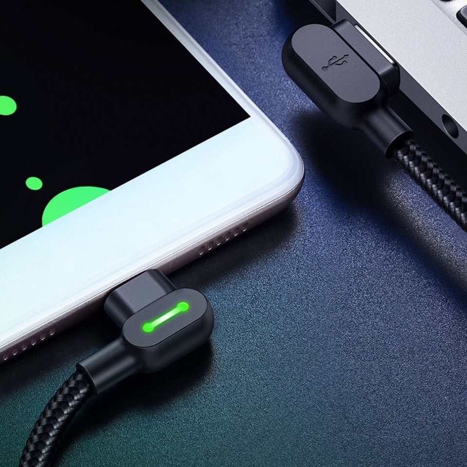 Fast Charging Cable Mobile Phone Cord USB Type C Cable LED Quick