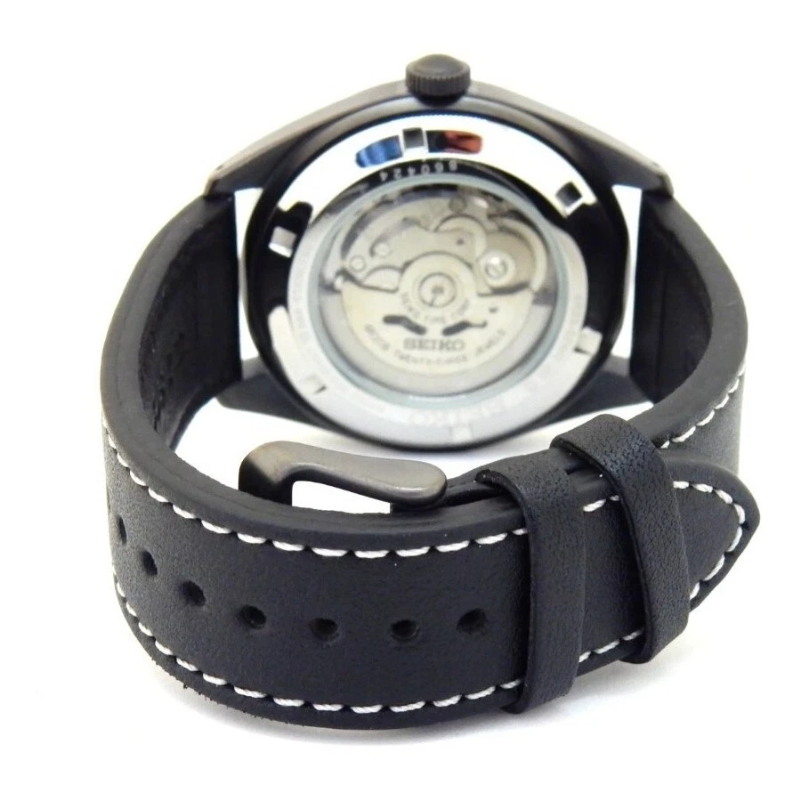 SEIKO NEO Sports SRPC89 Herren Armbanduhr Automatik Echtlederband Schwarz