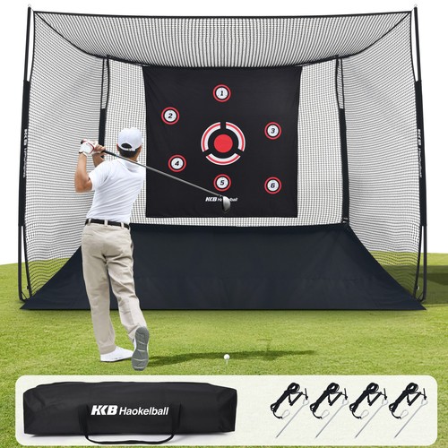 10x8x6ft strapazierfähiges Golf Übungskäfig Netz für drinnen draußen mit Zieltuch - Bild 2 von 18