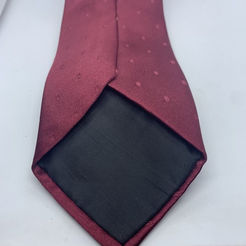 Corbata tejida de lujo roja de diseñador geométrico vintage de Wembley para hombre - Imagen 3 de 5