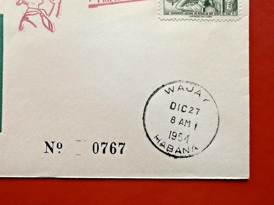 1954 Boy Scouts FDC ~SPANISH WEST INDIES CARIBBEAN ~ SOSS NOT BSA - Image 3 of 4